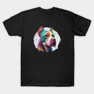 Color Pitbull Face T-Shirt